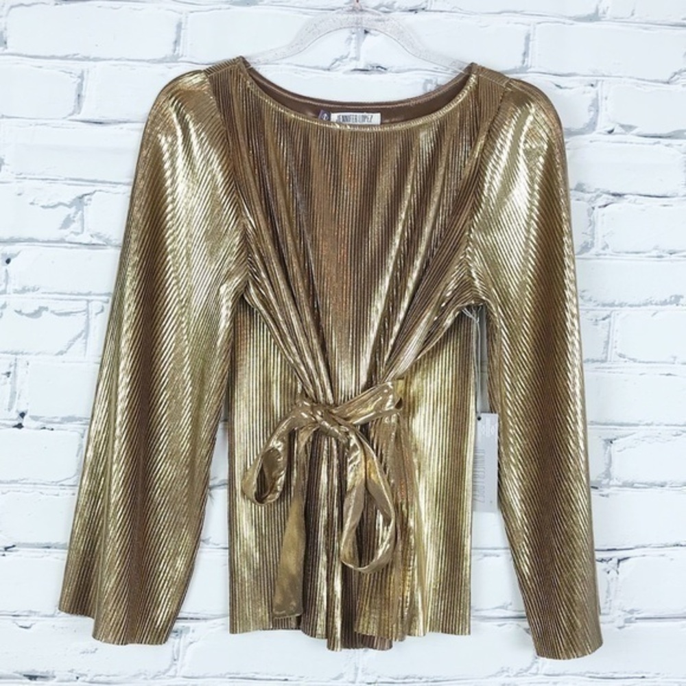 NWT Jennifer Lopez shimmer gold top size S